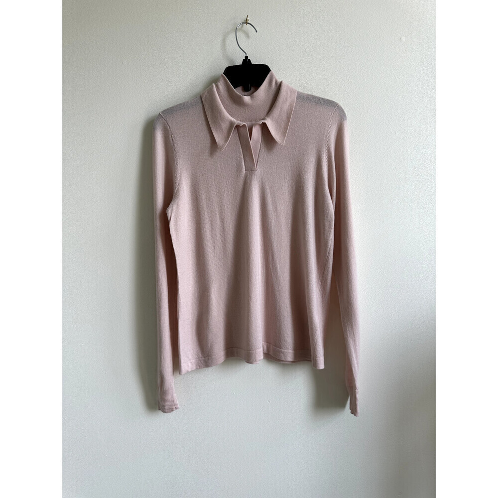 BLDWN women Gia Knit fine merino wool sweater size L fits small pink $400"